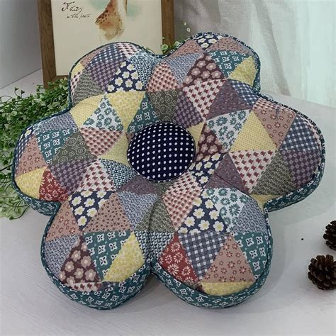 Vctops Flower Shaped Chair Pad Farmhouse Floral Print Chair