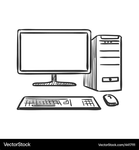 Hand Draw Doodle Computer Royalty Free Vector Image