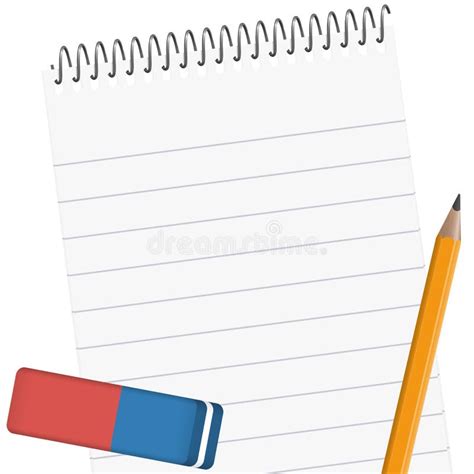 Paper Pad With Pencil And Eraser Stock Vector Illustration Of Pencil