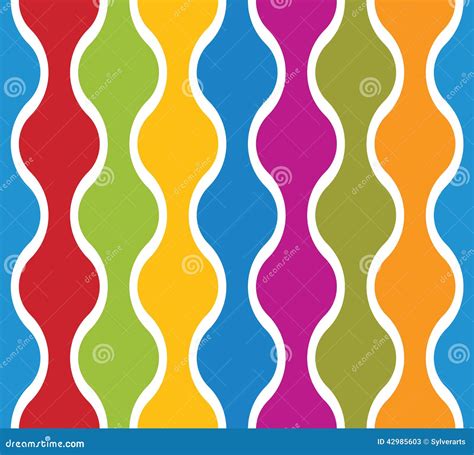 Simplistic Colorful Wavy Lines Seamless Pattern Stock Vector Illustration Of Stripes Fabric