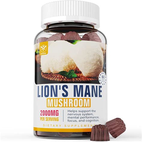 Amazon Lions Mane Mushroom Supplement Gummies Mg Nootropic