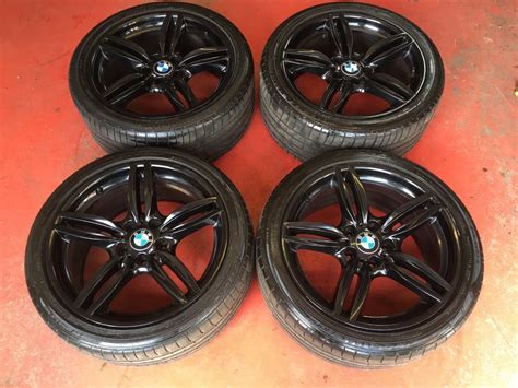 19 Genuine Bmw Black F10 M Sport 351 Alloy Wheels Tyres 5 Series F11 6 Series 5x120 In