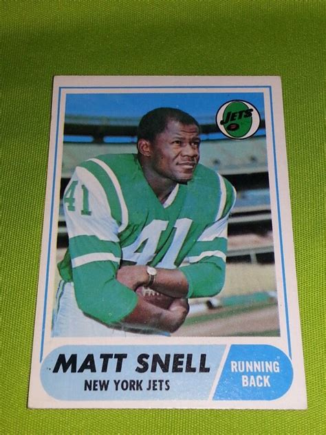 VINTAGE MATT SNELL Jets 1968 Topps 117 Nice by ORLANDOSPORTSCARDS