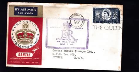 1953 CORONATION QUEEN Elizabeth Ii Pre Decimal Stamp British Flight