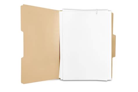 Carpeta de archivos con páginas en blanco Foto Premium