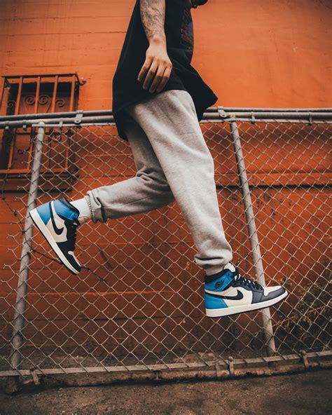 Jordan 1 Retro High Obsidian Unc Jordans Sneakers Outfit Streetwear Men Outfits Jordans