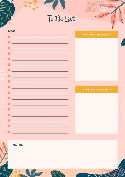 Free Creative Tasks To Do List Template To Do List Free To Do List