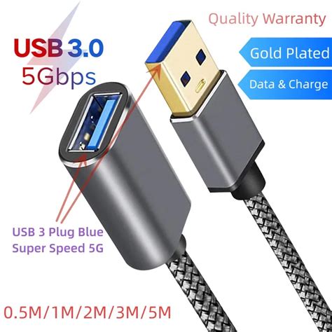 Cable De Extensi N Usb 3 0 De Velocidad Alargador Kabel De 0 5 M 1m