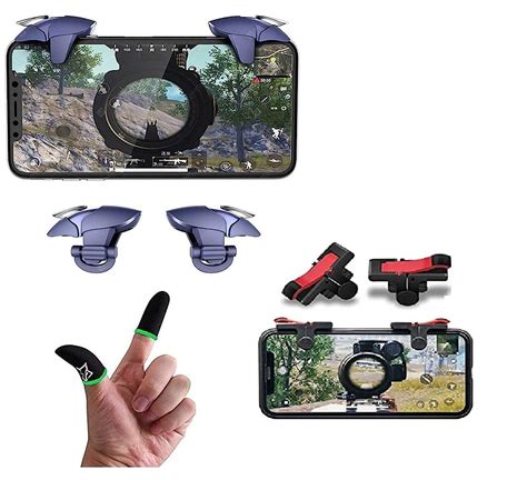 Blaxstoc Combo Offer Pubg Mobile Triggers And Finger Sleeves For Gaming Gamepad Sensitive Triggers