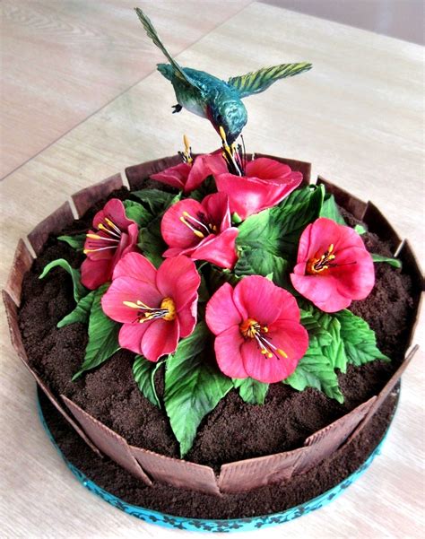 Hummingbird Planter Cake