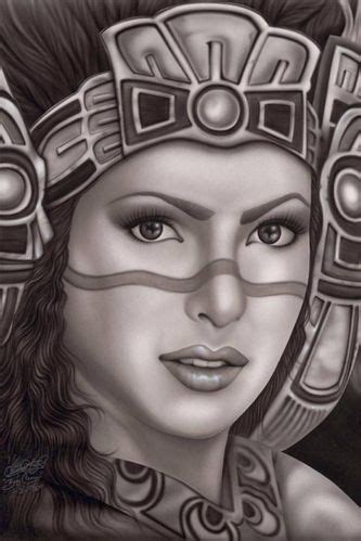 Aztec Princess By Big Ceeze Tattoo Art Print Indian Beautiful Woman