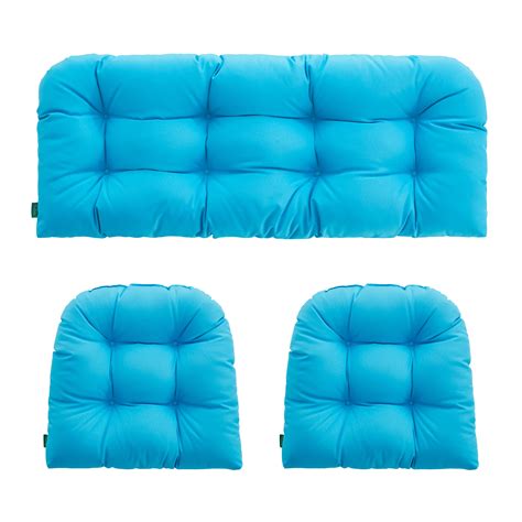 YOOZEKU Outdoor/Indoor All Weather Tufted Wicker Chair Cushions of 3 ...