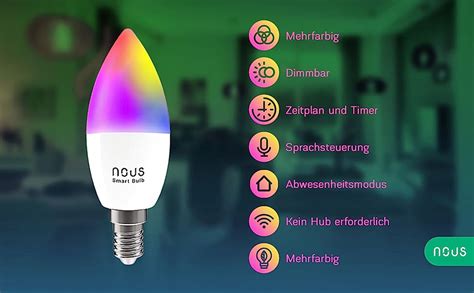 Nous Alexa E Rgbw Ampoule Connectee Led Wifi Dimmable Lm W