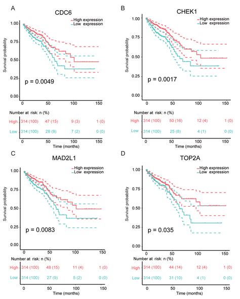 Survival Analysis Showing The Correlation Between The Expression Of Hub Download Scientific