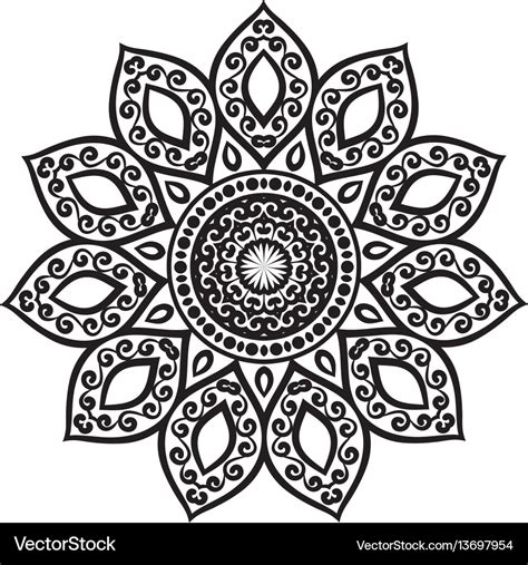 Abstract With Floral Round Lace Mandala Royalty Free Vector