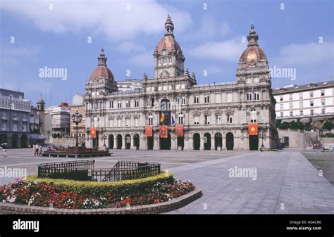 La Coruna City Hall And Main Square Galicia Spain Stock Photo Alamy