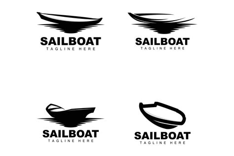 Sailboat Logotraditional Asian Boat Vector Lake Ocean Icon Design