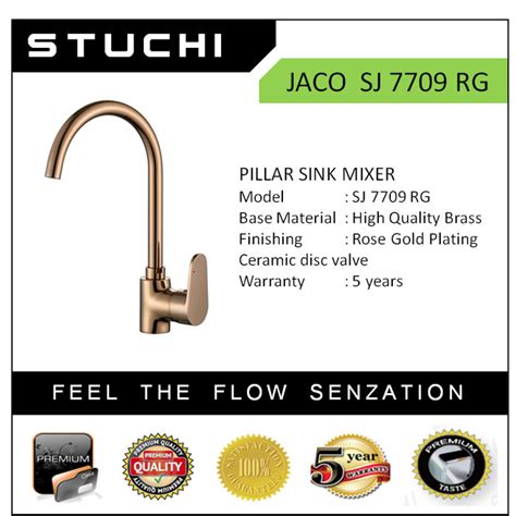 Jual Stuchi Sj Rg Rose Gold Keran Sink Meja P D Kran Cuci Piring