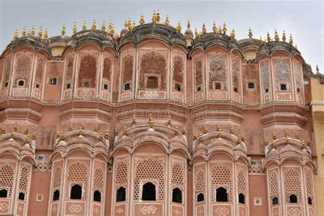 Hawa Mahal Palace Rajasthani Architecture, Jaipur Stock Photo - Image ...