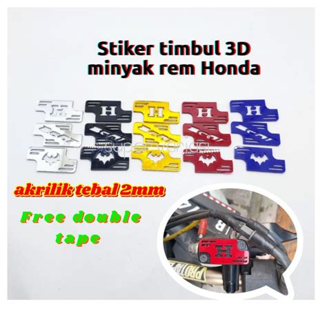 Stiker Emblem Timbul Tutup Minyak Rem Motor Honda Bahan Akrilik Tebal