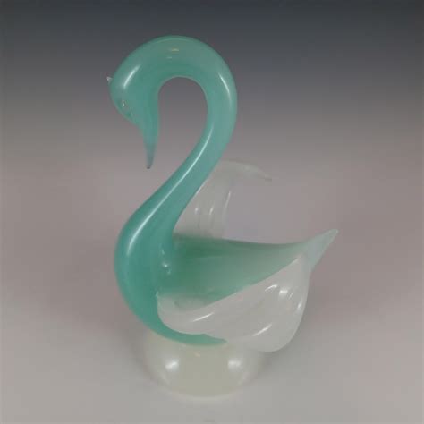 Archimede Seguso Murano Green Alabastro Glass Swan Sculpture For Sale At 1stdibs Vintage Glass