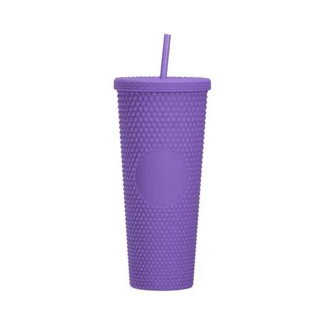 Happon Oz Plastic Tumbler Studded With Lid Straw Double Wall