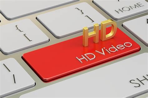 Premium Photo Hd Video Concept On Red Keyboard Button 3d Rendering