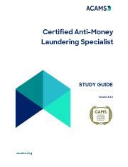 Certified Anti Money Laundering Specialist Study Guide Course Hero