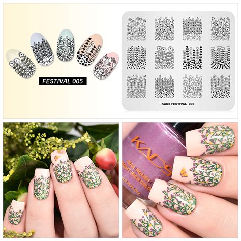 Plantillas De Arte De Uñas Kads Para Manicura Templates De Imagen Para Diy En Casa Con Flores