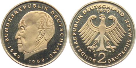 Deutschland BRD 1979 D 2 Mark Konrad Adenauer Proof MA Shops