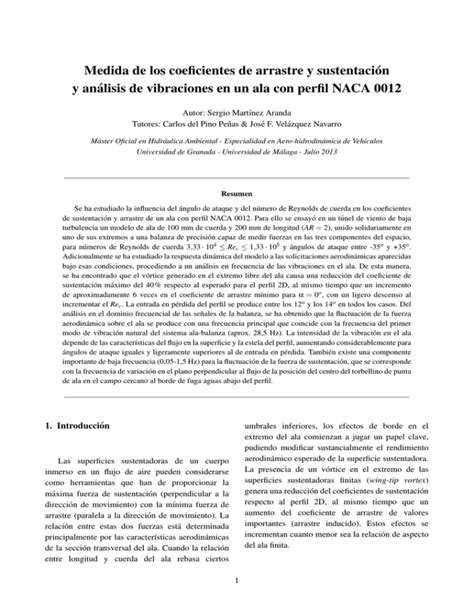 Medida De Los Coeficientes De Arrastre Y