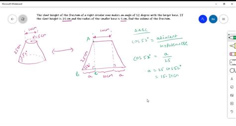 Solved The Slant Height Of The Frustum Of A Right Circular Cone Makes