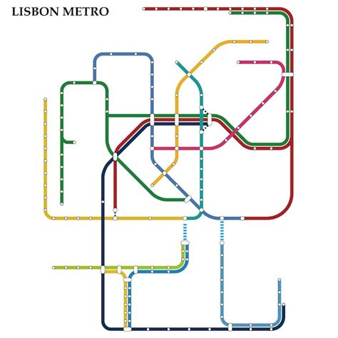 Premium Vector | Map of the lisbon metro