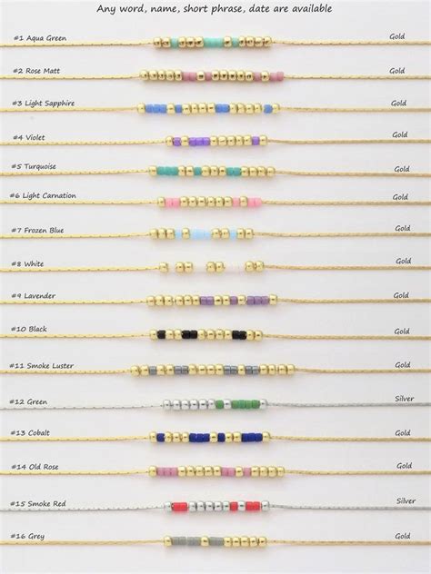 Morse Code Bracelet Chart