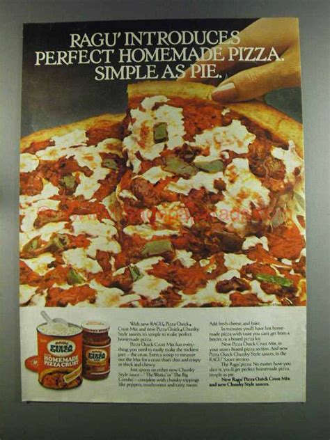 1982 Ragu Pizza Quick Crust Mix And Chunky Style Sauce Ad Dr06