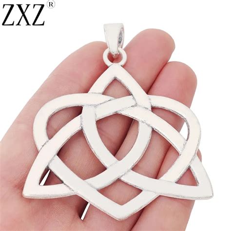 Zxz Pcs Tibetan Silver Large Celtics Trinity Triquetra Knot Heart