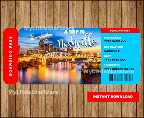 Surprise Nashville Trip Ticket Nashville Surprise Boarding - Etsy