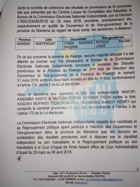 Ceni RDC on Twitter Veuillez trouver ci joint le communiqué de