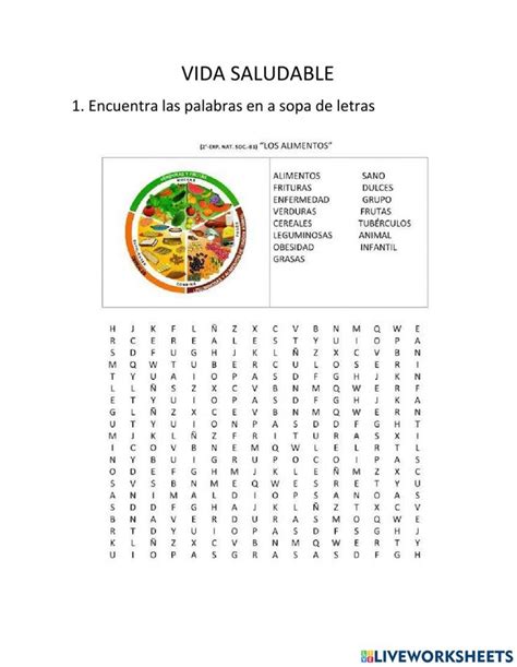 Sopa De Letras Del Plato Del Buen Comer Worksheet Words Word Search