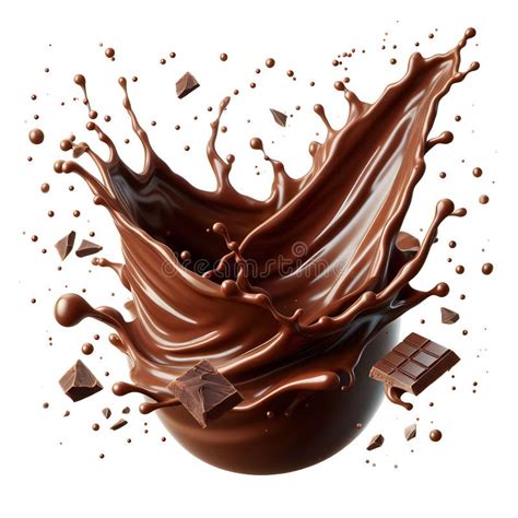 Isolated Chocolate Splash On A White Background Featuring A