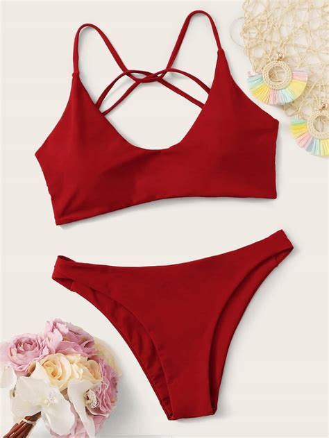 CZERWONE BIKINI KOMPLET SHEIN S1H S 15790137199 Oficjalne Archiwum Allegro