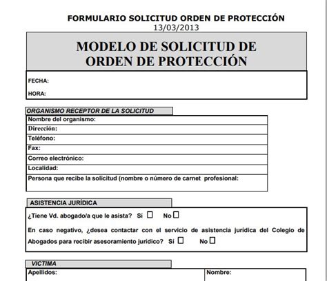 Peticion De Orden De ProtecciÓn Sobre Petition Of