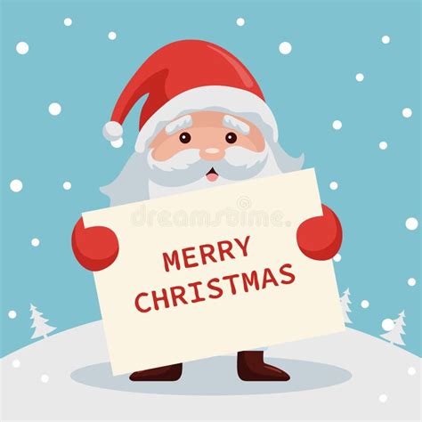 Merry Christmas Card From Santa Claus For Dedication Stock Vector