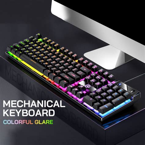 K Gaming Wired Keyboard Mixed Colorful Backlight Luminous Mechanical