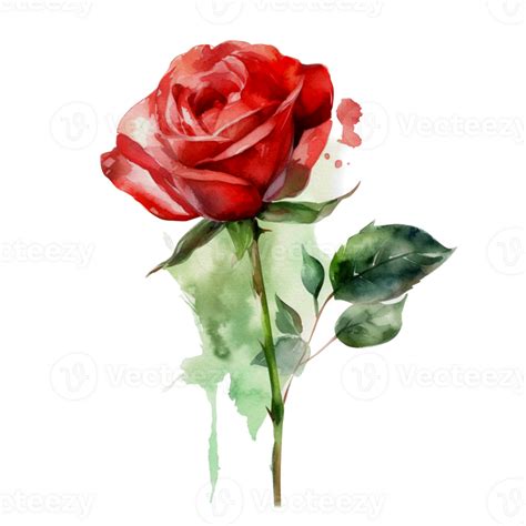 Hermosa Flor Con Hoja Acuarela Ai Generar 23391101 PNG