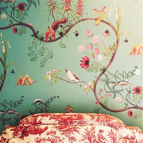 Mercia Vines In Verdigris Botanical Birds And Bees Wallpaper For Sale At 1stdibs весекс и мерсия