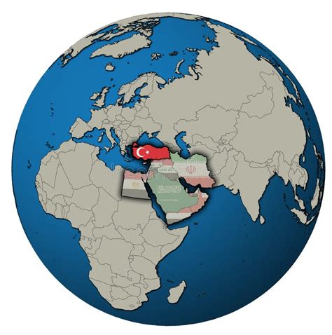 Map of Turkey Territory Located in Middle East Region with Country ...