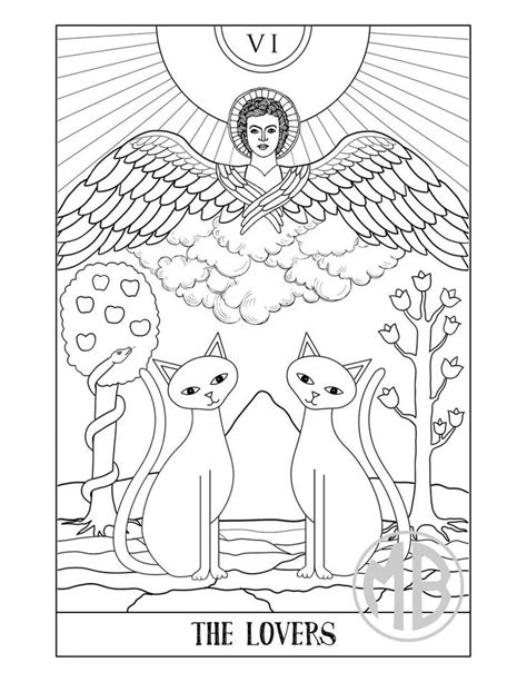 Color Your Own Cat Tarot Cards Major Arcana Tarot Pdf Etsy