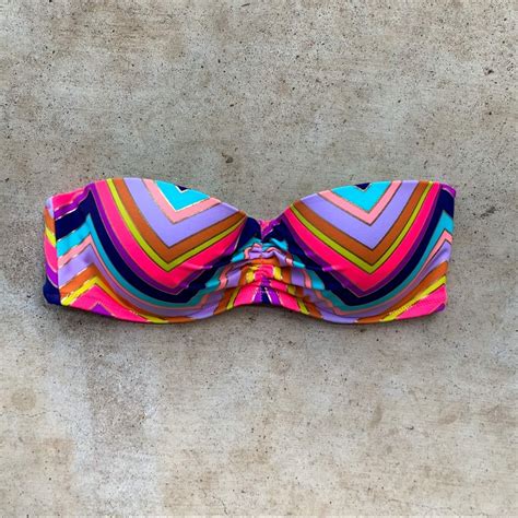 Victoria S Secret Swim Bikini Bandeau Bright Chevron Gem