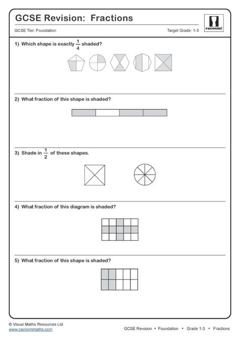 Fractions Gcse Questions Gcse Revision Questions